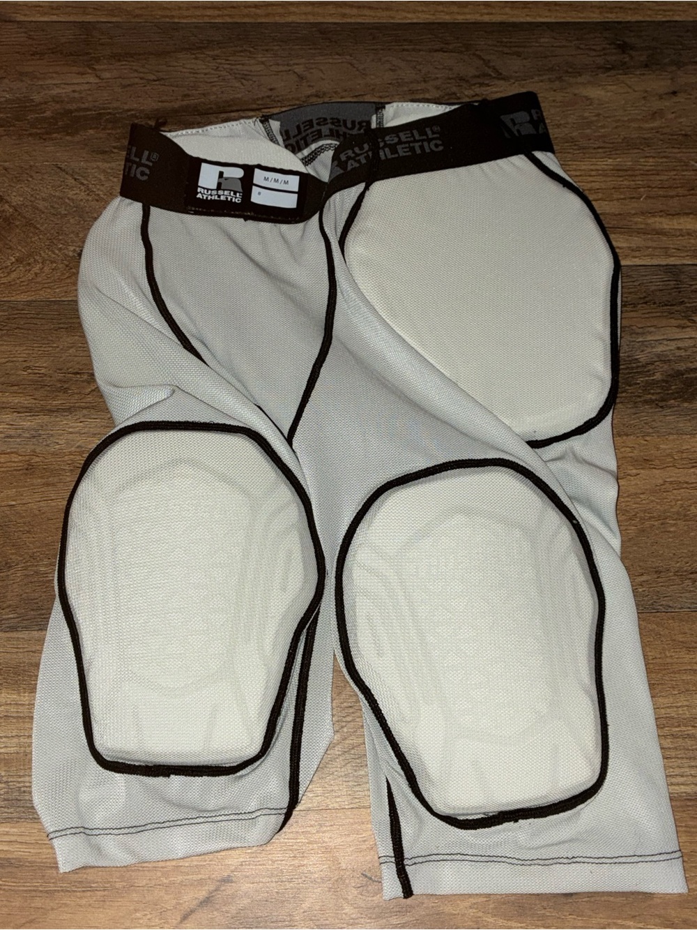 Russell Athletic Cream Padded Boxer Briefs with Black Trim
